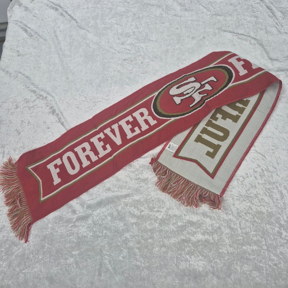 San Francisco 49ers Forever Faithful Knit Scarf Red Gold NFL‎ Fan Gear